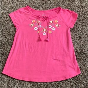 Justice Hot Pink Short Sleeve T-Shirt with Tassels